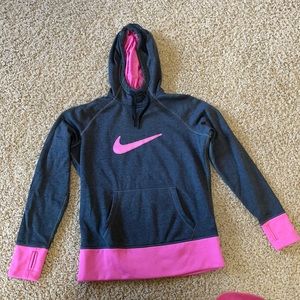 Medium Grey and Pink Nike Sweatshirt